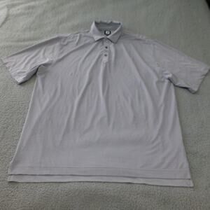 FootJoy Golf Shirt Mens XXL Polo Short Sleeve Gray Striped Performance